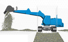 samadii/dem : excavator (DEM simulation (CUDA), metariver technology, www.metariver.kr)