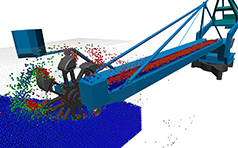 samadii/dem : stacker/reclaimer simulation (DEM simulation (CUDA), metariver technology, www.metariver.kr)