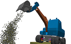 samadii/dem : wheel excavator simulation (DEM simulation (CUDA), metariver technology, www.metariver.kr)